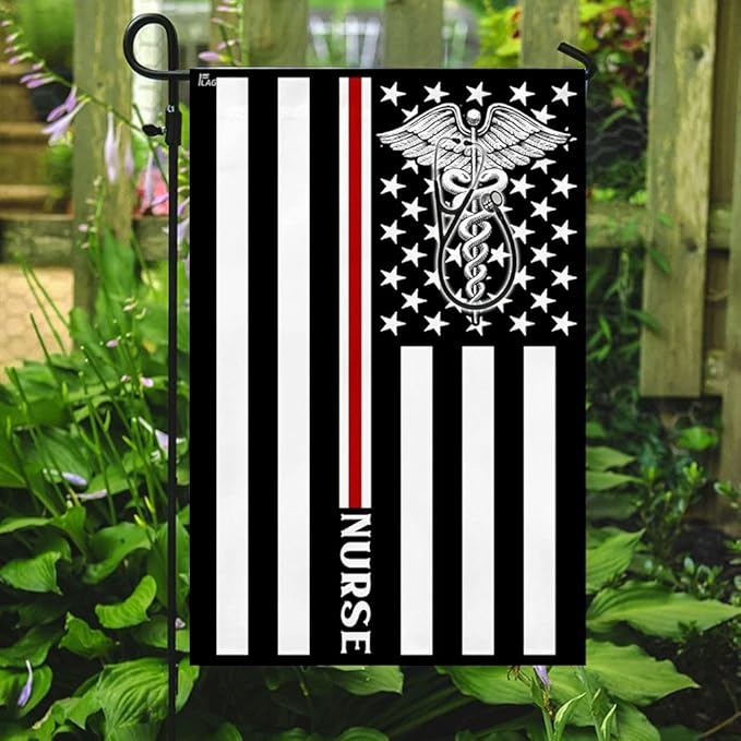 FLAGWIX American Flag, Nurse Flag Thin Red Line Nurse Flag - 4th of July, Independence Day Decorations for Home, Garden, House Flag 30x40 - USA Flags Premium Polyester, Decorative Indoor Outdoor Flag