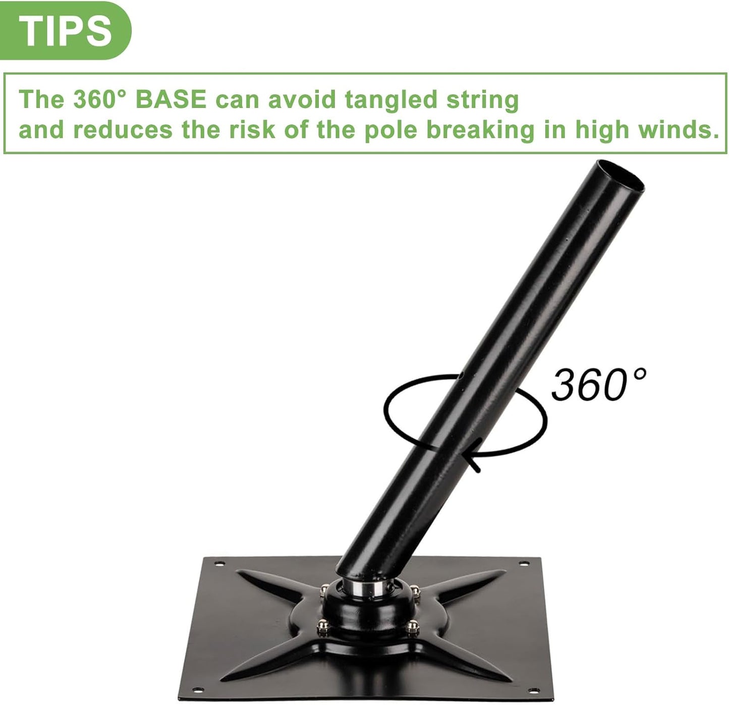Bird Repeller Universal Base Protects Plants from Birds by Placing a Kite with a Pole on Top of The Bird Repeller Base; Commonly Used in Yards, Lawns and Farms to Create Bird-Free Zones