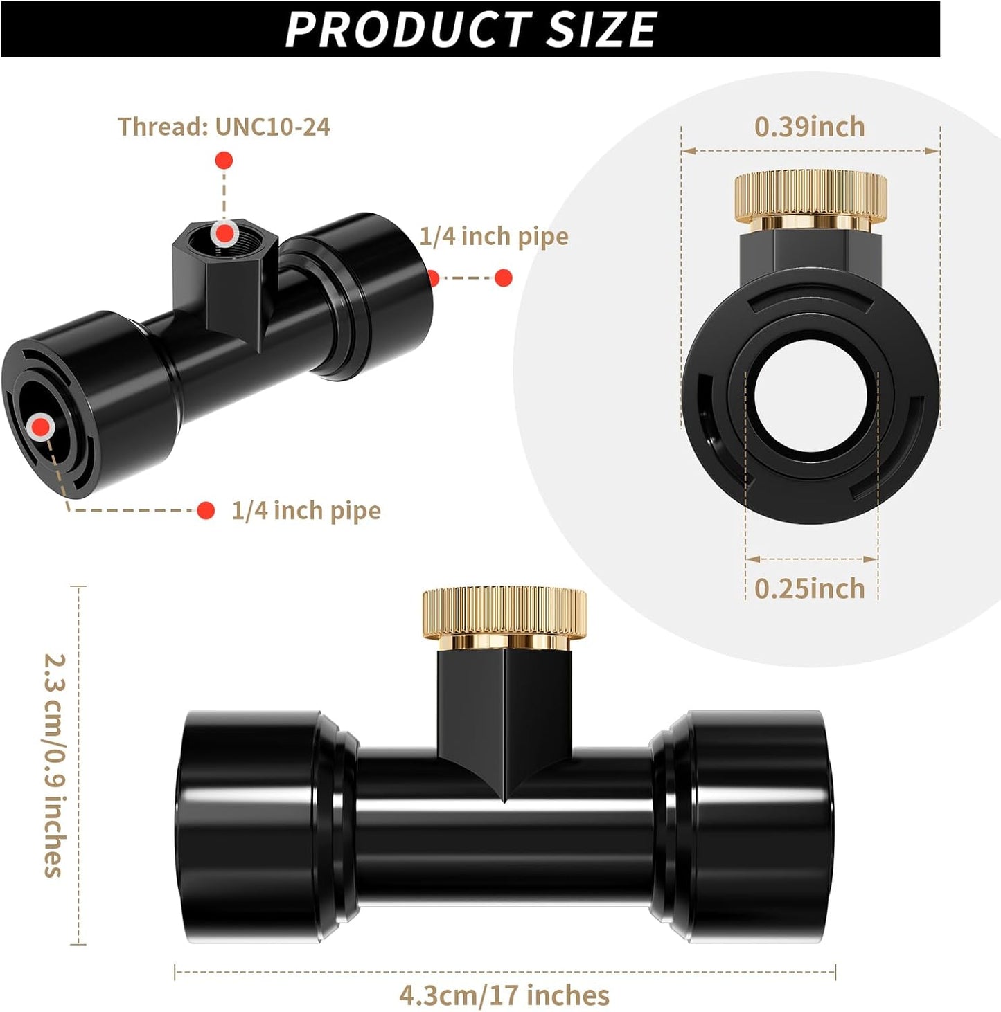 Misting Nozzles Kit Include 24 Pcs Misting nozzle 20 Pcs Misting 4 Pcs Plug nozzle tees for Outdoor Spray Cooling System (48 Pieces)