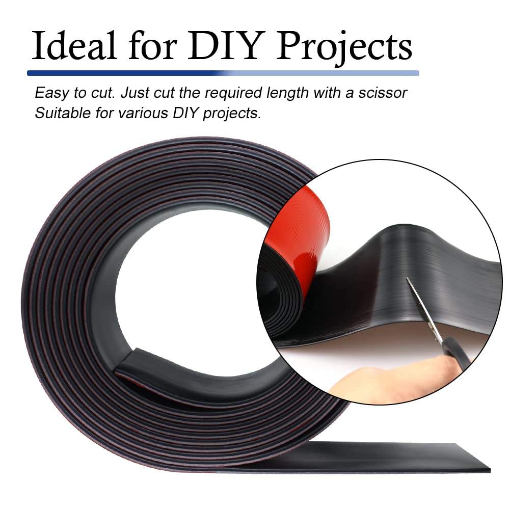 Neoprene Rubber Strips Self Adhesive Solid Rubber Sheets, Rolls & Strips for DIY Gaskets Crafts Pads Seals Warehouse Flooring Neoprene Sheet with Adhesive Backing (3" Wide x 1/8" Thick x 10' Long)