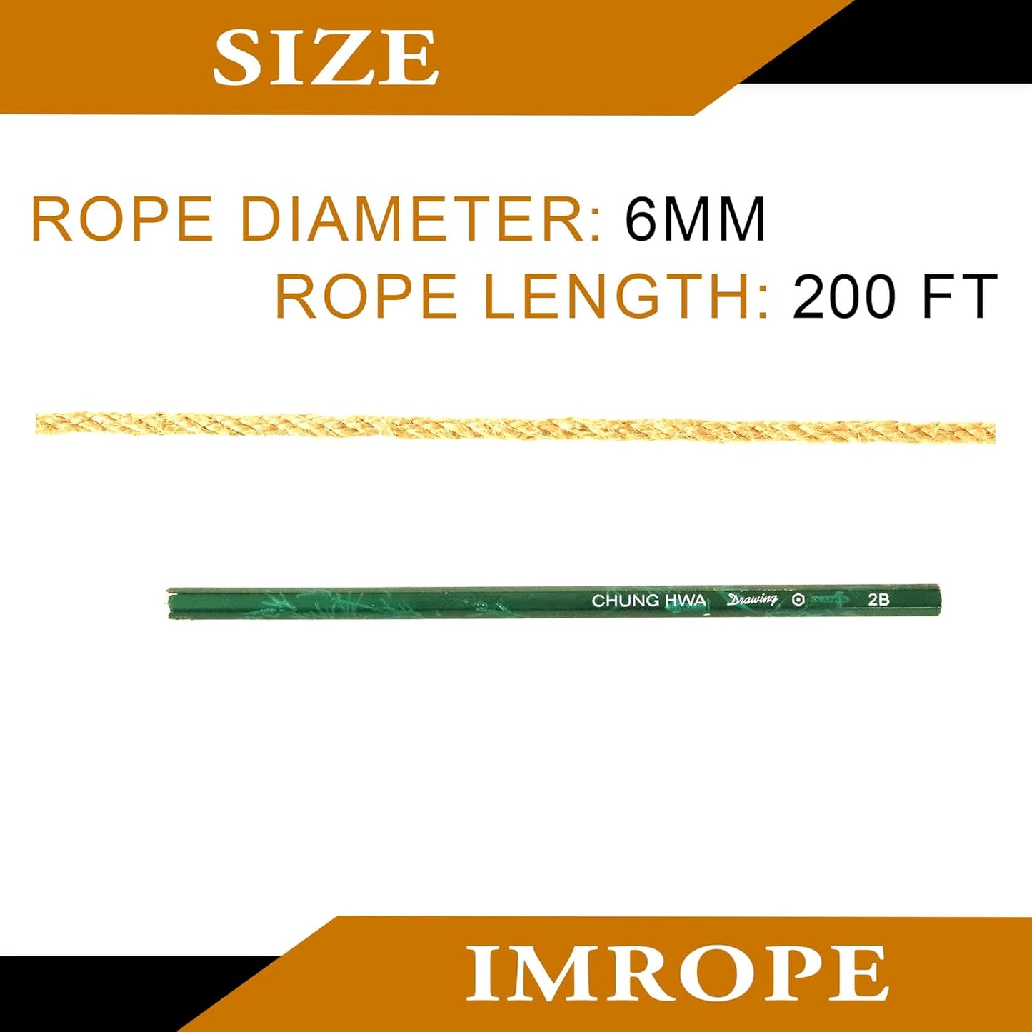 6mm x 200 Feet Yellow Jute Rope, Twine for Gardening Tomato Climbing Plant Tie Floristry Crafts Gift Wrapping Packing Decor