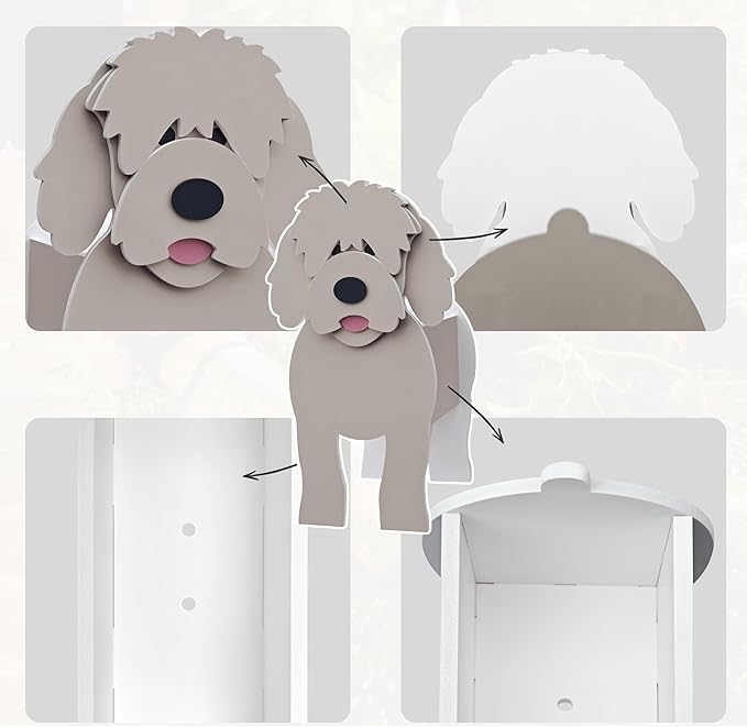 Golden Dou Dog Planter, Cute Animal Shape Flower Planters, Plant Pots for Indoor/Outdoor Garden Decor, Unique Gifts/Souvenirs for Pet Lovers (Large)