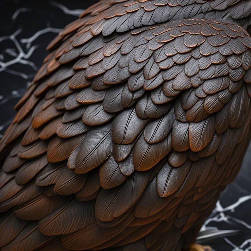 Bald Eagle Statue Outdoor - Large American Eagle Figurine for Garden, Yard, and Outside Decor | Majestic Realistic Hand-Painted Resin Sculpture, 24.4-Inch