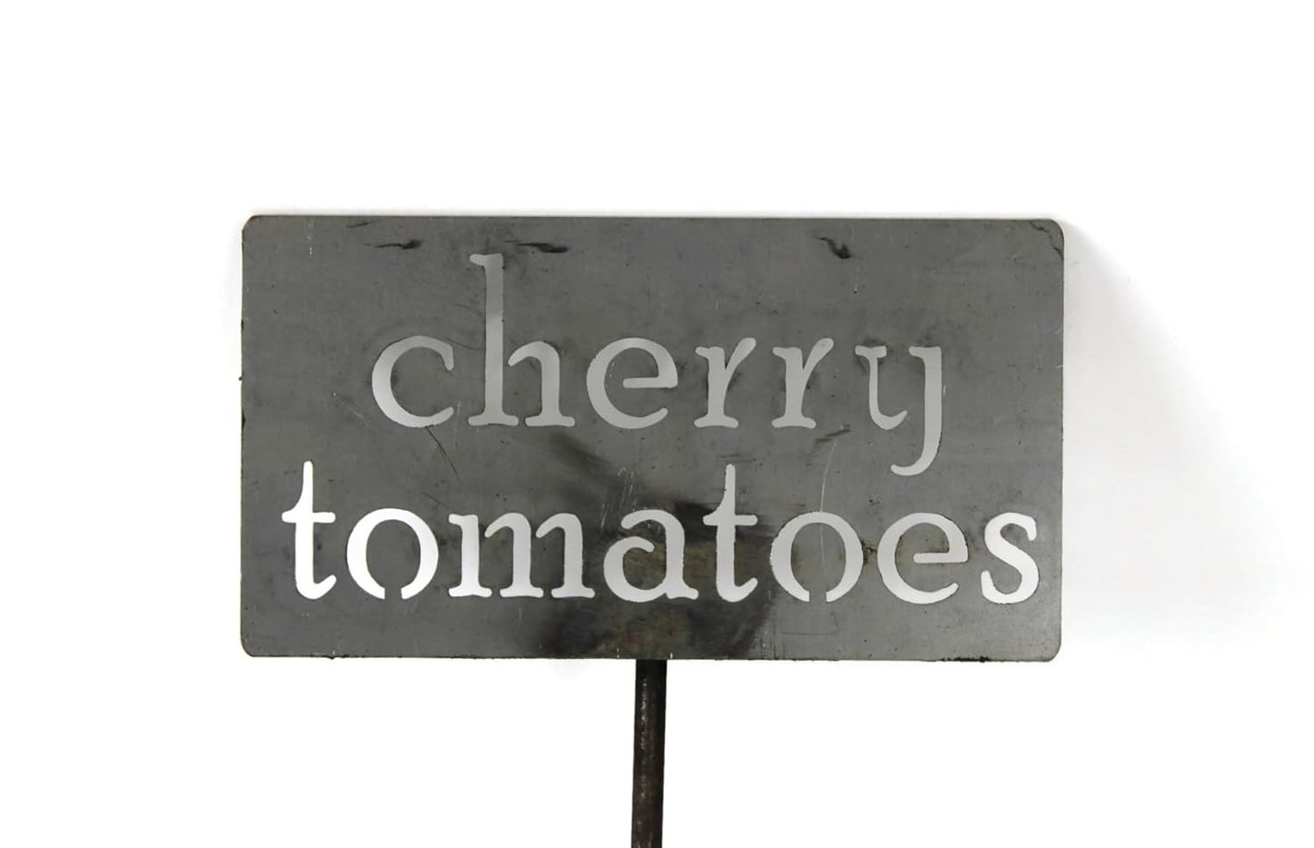 Classic Metal Garden Markers 19 Inches Tall (cherry tomatoes, Raw, Unfinished Steel (will rust with time))