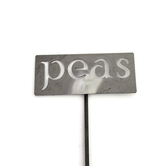 Classic Metal Garden Markers 19 Inches Tall (peas, Raw, Unfinished Steel (will rust with time))
