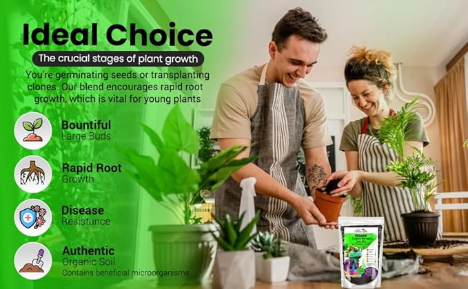 Organic Seed Starter Soil – Seed Starting Mix with Mycorrhizal Fungi – Natural Root Stimulator – Potting Soil for Vegetables and Herbs (10 QUARTS)