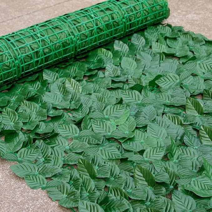 Artificial Ivy Privacy Fence Screen, Green Leaf Panels with Mesh Backing, 2 Pack, Outdoor Garden Patio Backyard Decor (Dark pothos Leaves, 50 * 300CM)