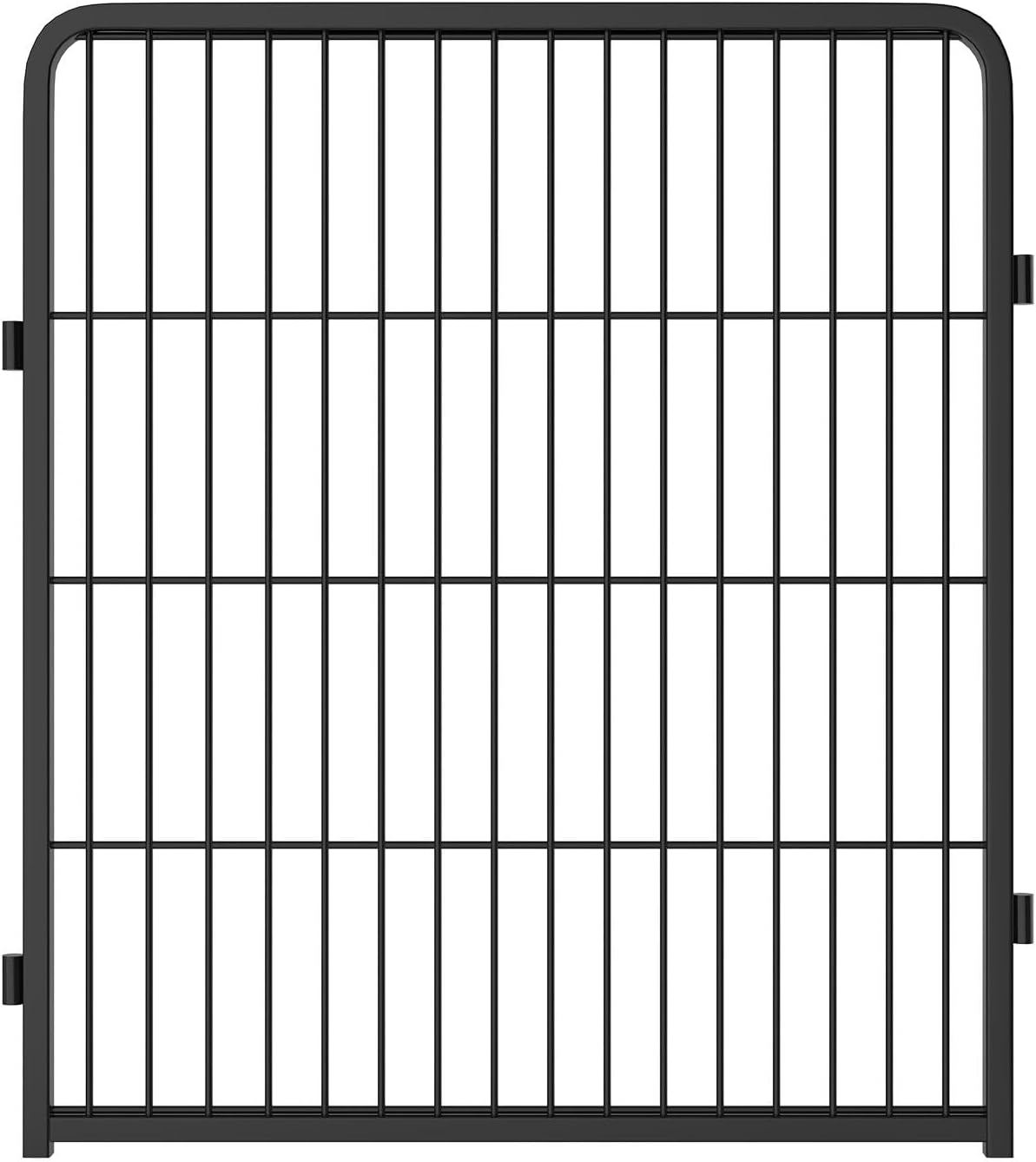 FXW Garden Fence Outdoor for The Yard – 24in(H) x 3.8ft(L) Heavy Duty Metal Animal Barrier for Dog and Rabbit, Decorative Dog Fence, 2 Panels, Black