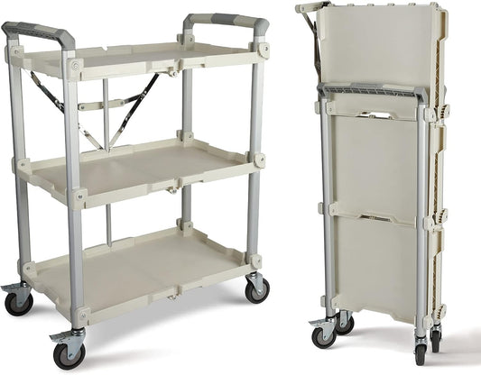 Olympia Tools 89-355 Pack N Roll Collapsible Service Cart, XL, 300LB Capacity, White