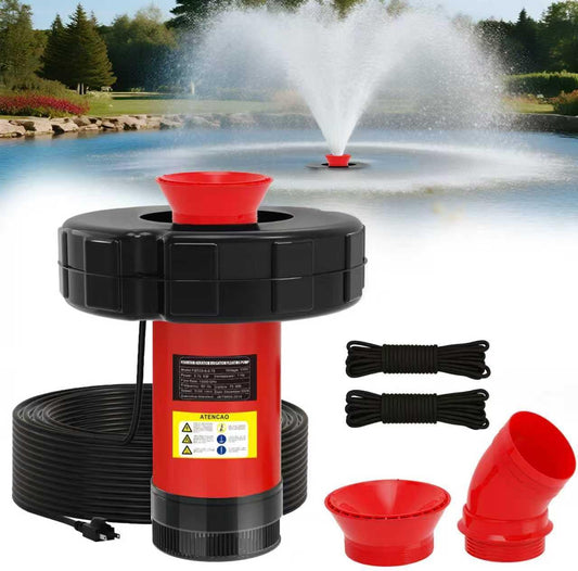 15000 GPH Pond Fountain Aerator, 110V,Floating Pond Fountain Pump with Stainless Steel Body, Pond Aerator Pump for Small & Large Ponds and Lakes (Black)