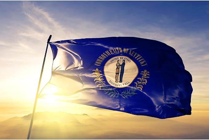 TOPFLAGS Kentucky State Flag 4x6 Outdoor KY Flags Embroidered Longest Lasting Heavy Duty Polyester Stronger Brass Grommets 4 Stitched Hemming Perfect for Outside
