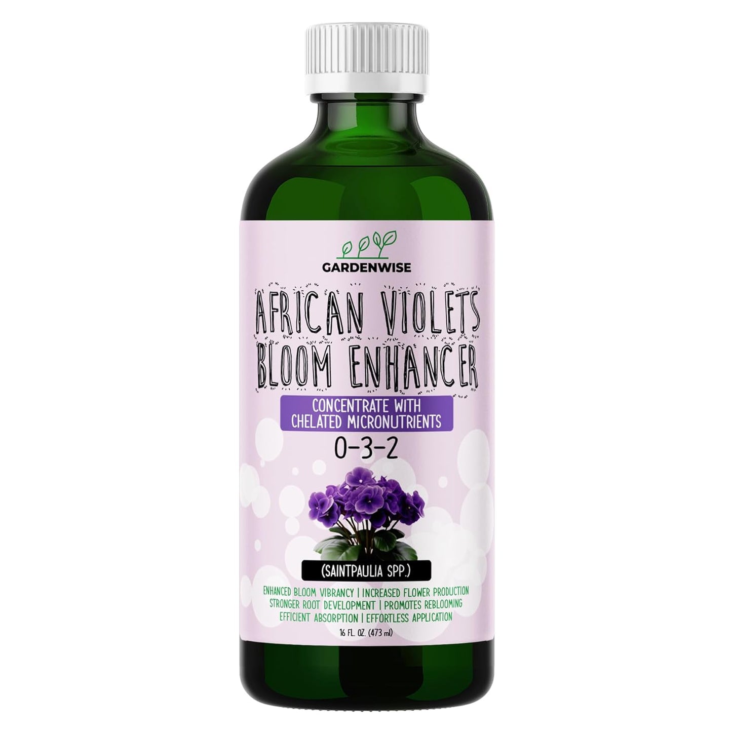 0-3-2 African Violet Fertilizer for Indoor Plants: Concentrated Plant Food – Plant Fertilizer, Bloom Booster for All Violets, Indoor Flowering Plants, Vigorous Growth and Blooming (8 OZ)