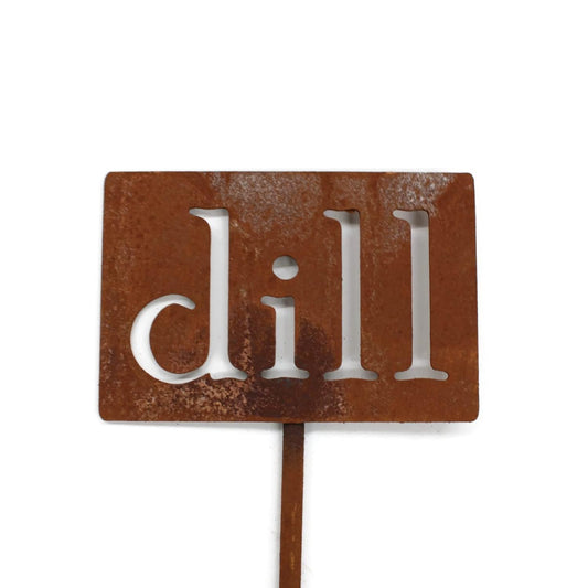 Classic Metal Garden Markers 19 Inches Tall (dill, Naturally Rusted)