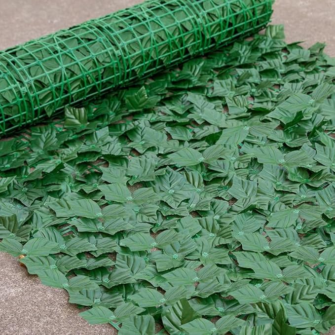 Artificial Ivy Privacy Fence Screen, Green Leaf Panels with Mesh Backing, 2 Pack, Outdoor Garden Patio Backyard Decor (Sweet Potato Leaves, 50 * 300CM)