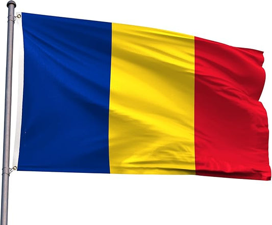Romania Flag 5x8FT Romanian National Polyester Banner With 2 Grommets Fade Resistant Vivid Color For Patriotic Festival Events Party Decoration(Romania, 5x8FT)