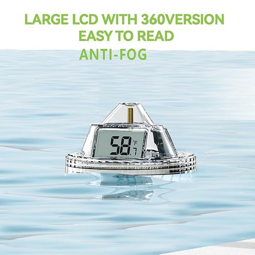 RAINPOINT Anti-Fog 360° Reading WiFi Digital Pool Thermometer Floating for Ice Bath,Double-Layer IP68 Waterproofing Remote Temperature Monitor E-Mail&Push Notification Hot Tub SPA,Fish Tank,Aquarium