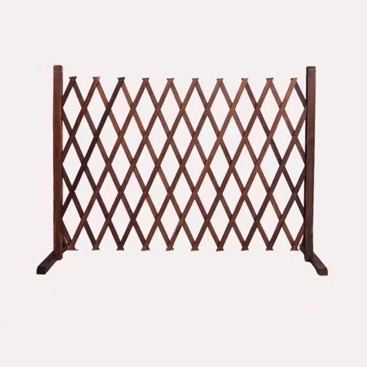 Expandable Wooden Lattice Fence - Retractable Garden Trellis Panel, Freestanding Fencing for Climbing Plants, No Dig Vertical Rack, Outdoor Pet Screen, Brown (82.67"x39.37")