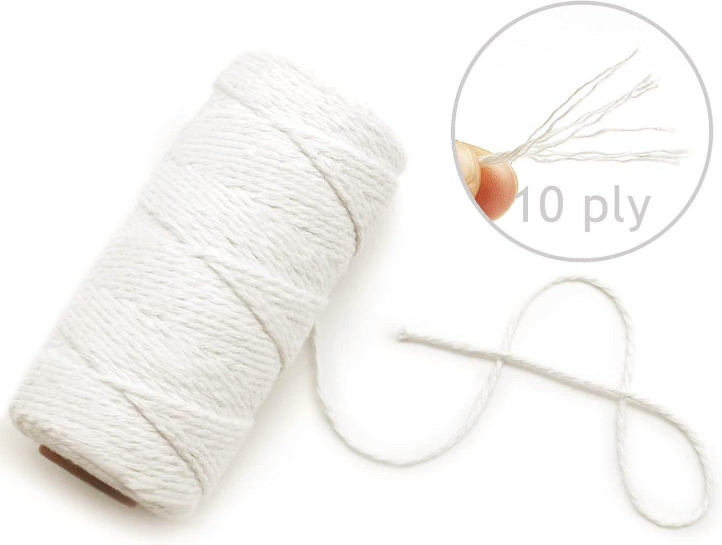 Anvin 984 Feet Cotton Twine Natural Jute Twine Packing Twines Bakers Twine Beige Twine Wrapping Butchers Baking Arts and Crafts Gardening(Pack of 3, 10 Ply 2mm Thick)