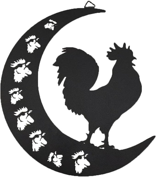 Rooster Metal Wall Art Outdoor Decor-12 Farmhouse Wall Decor Animal Cock Wall Hanging Decor Silhouette Wall Art for Farmhouse Kitchen Home Garden Wall Decoration