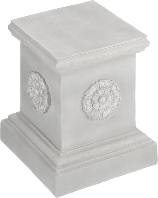 Design Toscano CL5193 English Rosette Sculptural Garden Plinth Base Statuary Pedestal, Grande, antique stone