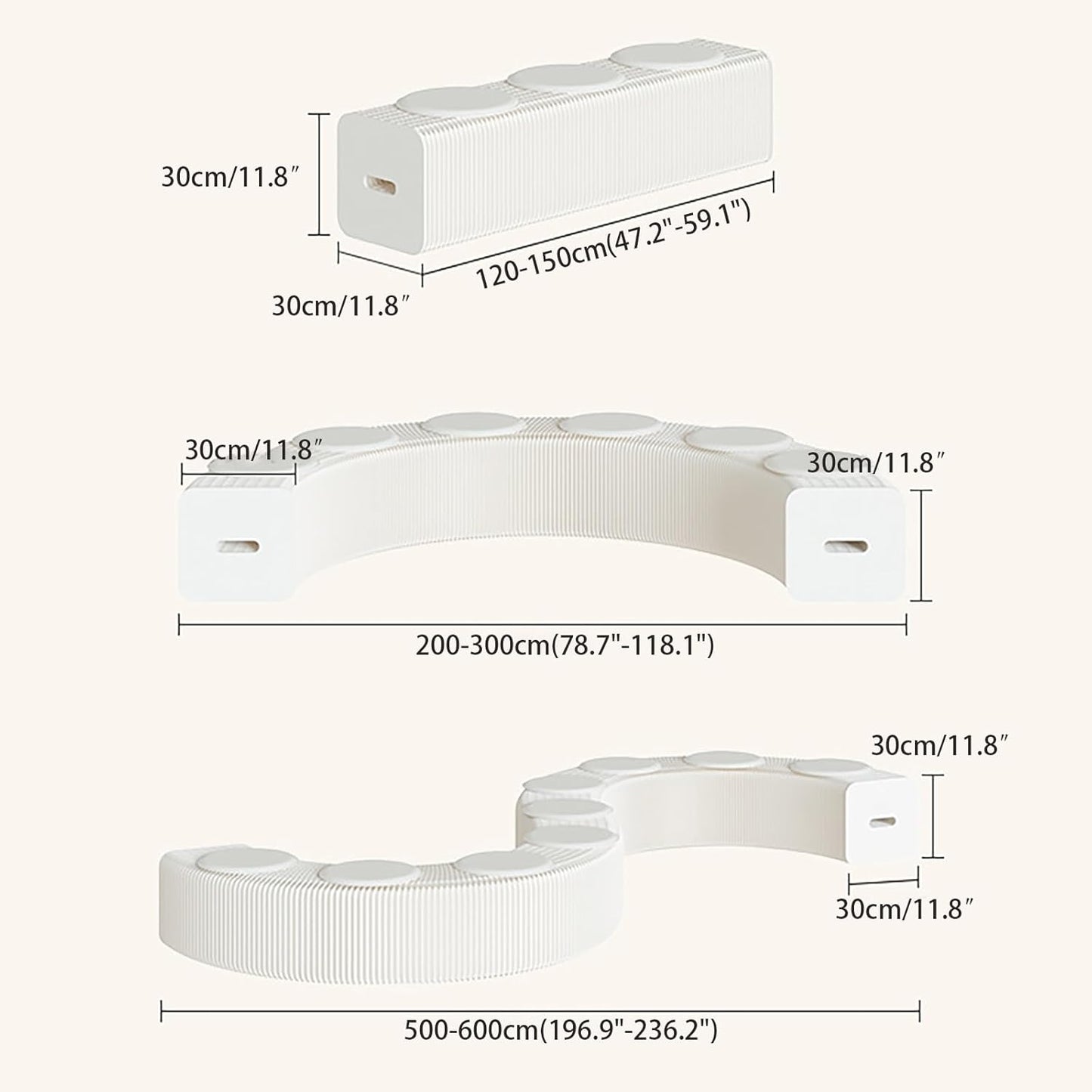 Foldable Kraft Paper Stool, Honeycomb Accordion Folding Bench, Collapsible Paper Stool for Small Spaces, Portable Footrest and Side Table for Living Room and Office,Brown-44×31×300cm