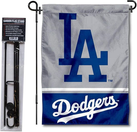 WinCraft Los Angeles Dodgers Garden Flag with Stand Holder
