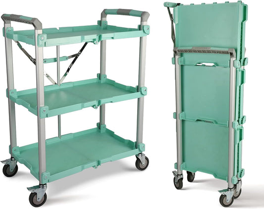 Olympia Tools 89-353 Pack N Roll Collapsible Service Cart, XL, 300LB Capacity, Teal