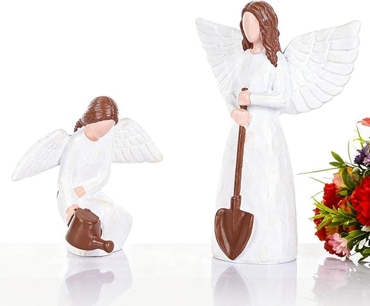 Gardening Gifts for Women - Garden Angel Statues 2 Set,Gift for Gardeners Woman, Garden Angel Gifts for Mom, Sisters, Friends, New Home Gift Ideas