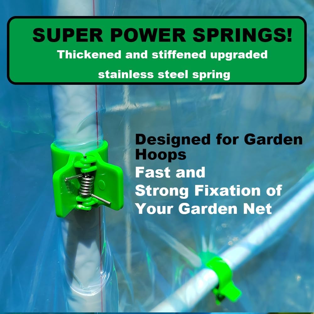 Greenhouse Clamps for3/4-1 Inch PVC Pipe, Greenhouse Hoops,Support Frame, Grow Tunnel,Plant Support Garden Stakes.For Fixing Plant Cover, Garden Plastic Sheeting, Film Row Cover, Net.
