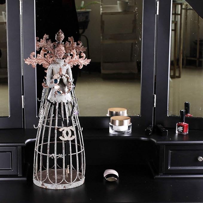 Morning View Metal Praying Angel Garden Statue Decor for Yard Art Outdoor Standing Large Angel Decorations Antique Patio Patio Lawn Holiday Christmas 18 Inches Tall