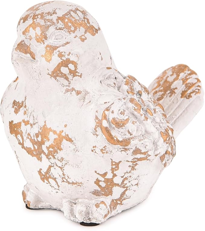 Sungmor Garden Bird Statue Outdoor Figurine, Cement Bird Sculpture for Patio Yard Lawn Ornament, Indoor Outdoor Large Stone Bird Decorations Statue, Funny Animal Sculpture Gardening Gift