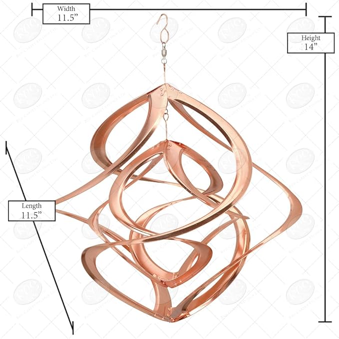 Red Carpet Studios Cosmix Copper Double Wind Sculpture, Small (31058), 14 Inch