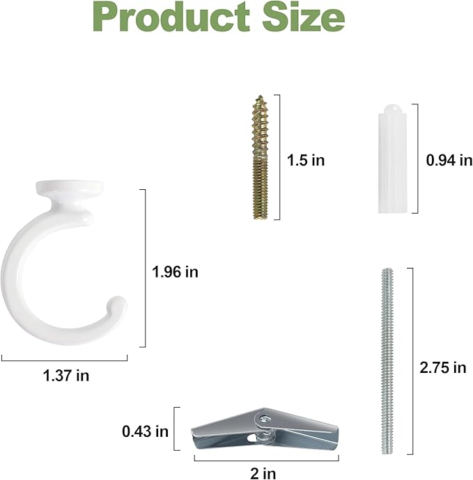 6pcs Ceiling Hooks for Hanging Plants,Hanging Hanging Lights Metal Small Hooks,Indoor Outdoor Wall Heavy Duty Plant Hanger Swag Hook