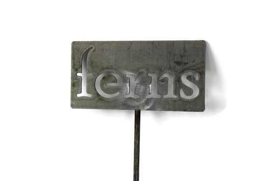Classic Metal Garden Markers 19 Inches Tall (ferns, Raw, Unfinished Steel (will rust with time))