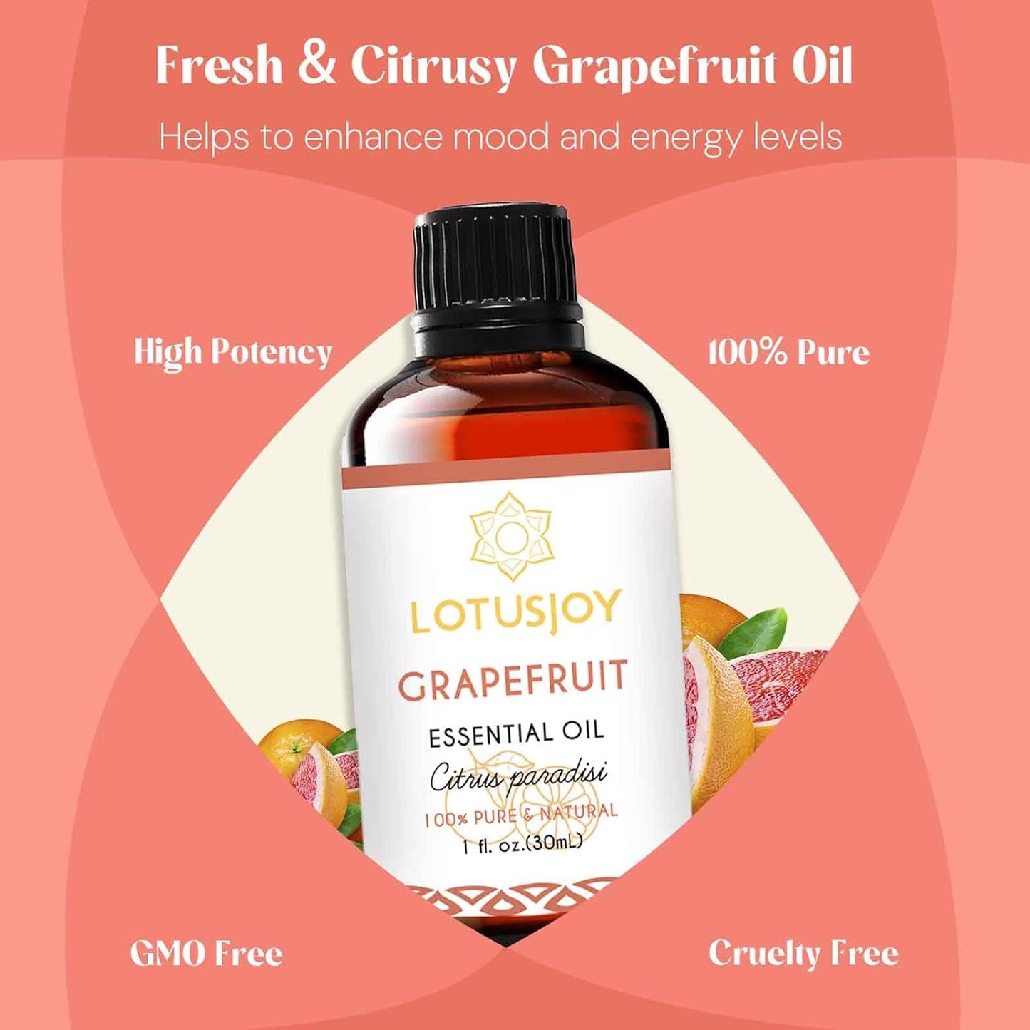 Grapefruit Essential Oil Pure Organic for Diffuser Skin Hair - 1 Oz
