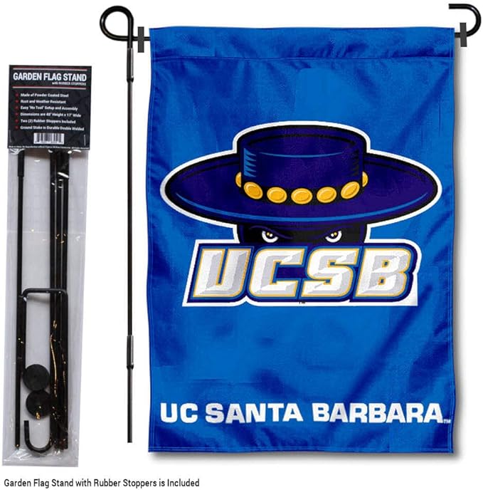 College Flags & Banners Co. UC Santa Barbara Gauchos Garden Flag with Stand Holder