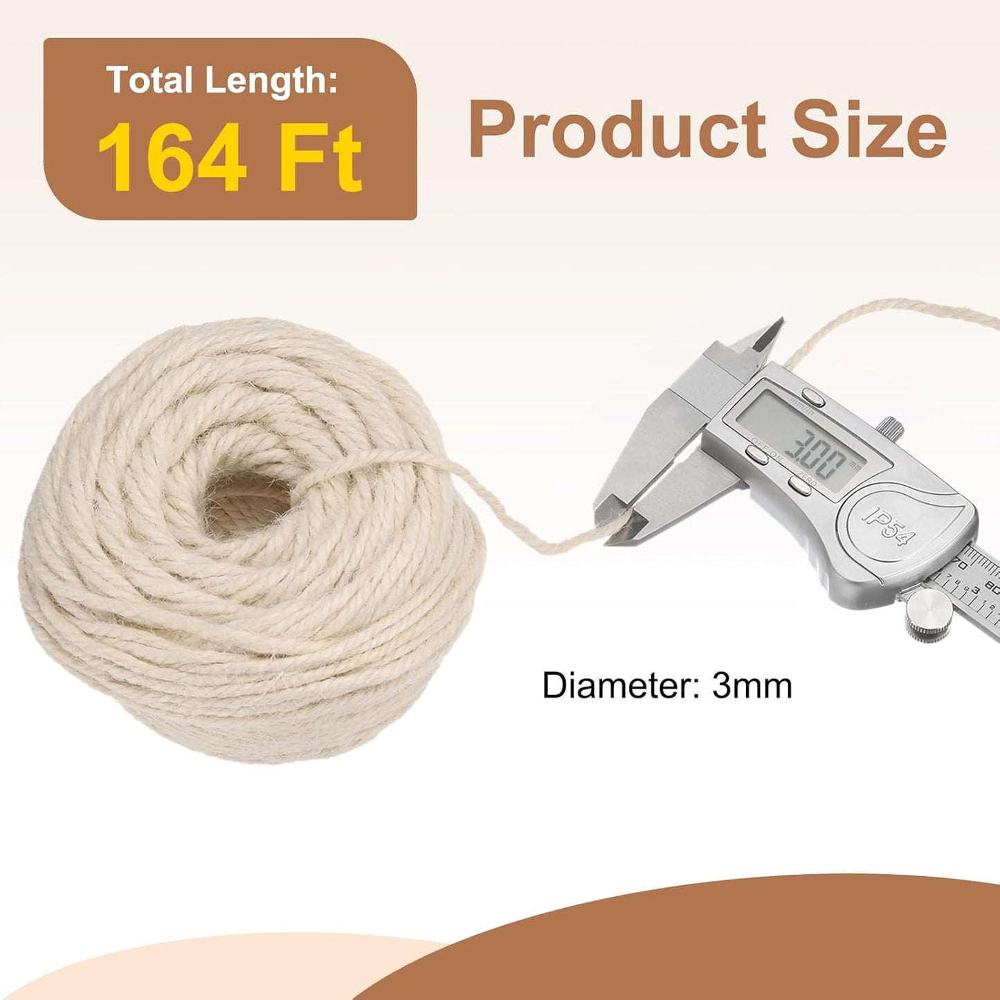 uxcell 164 Feet Natural Jute Twine String,3mm Thin Garden Twine Rope Colored Plant String Cord for DIY Art Crafts Gift Wrapping Decoration Packing Gardening Plant Hanger,White