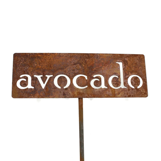 Classic Metal Garden Markers 19 Inches Tall (avocado, Naturally Rusted)