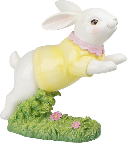 Braxio Bunny Decor Garden Outdoor Statues - Resin Large Leaping Bunny Decor Rabbit Statue Easter Decorations Garden Decor for Outside Yard 18.25 * 8.25 * 19 Inch