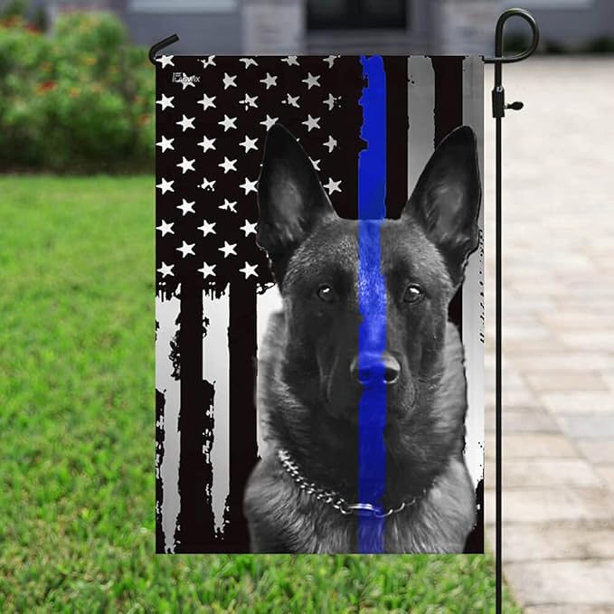 FLAGWIX American Flags, Belgian Malinois, Police Dog, K9 Fla - 4th of July Decorations for Home, Garden, House Flag 30x40 - USA House Garden Flags Premium Polyester, Decorative Outdoor Flags
