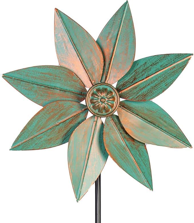 DREAMYSOUL Pinwheels for Yard and Garden, 38 Inches Metal Kinetic Wind Spinner for Outdoor Garden Patio Yard Decor