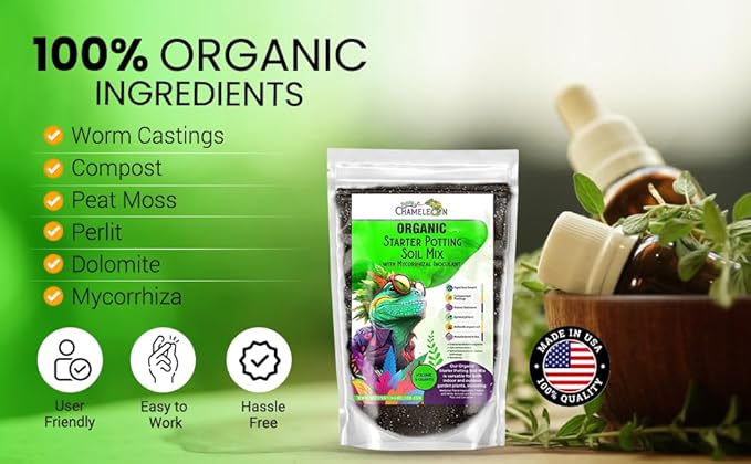 Organic Seed Starter Soil – Seed Starting Mix with Mycorrhizal Fungi – Natural Root Stimulator – Potting Soil for Vegetables and Herbs (2 QUARTS)