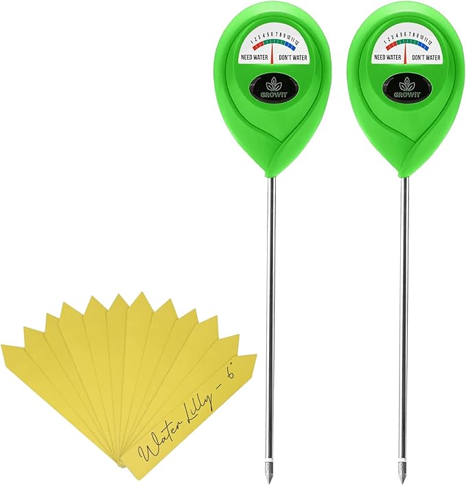 GROWIT Soil Moisture Meter for Plants - Plant Moisture Meter for House Plants | Hydrometer for Plants | Plant Moisture Meter Houseplants | Water Tester for Plants | Farming Plants (Pack of 2)