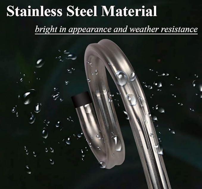 Shepherds Hook for Outdoor, 30 Inch Tall & 5/8 Inch Diameter Stainless Steel Heavy Duty Poles to Hang Outdoor Lights with 5 Prongs Base, Suitable for Bird Feeders or Wedding Decors(1pack)