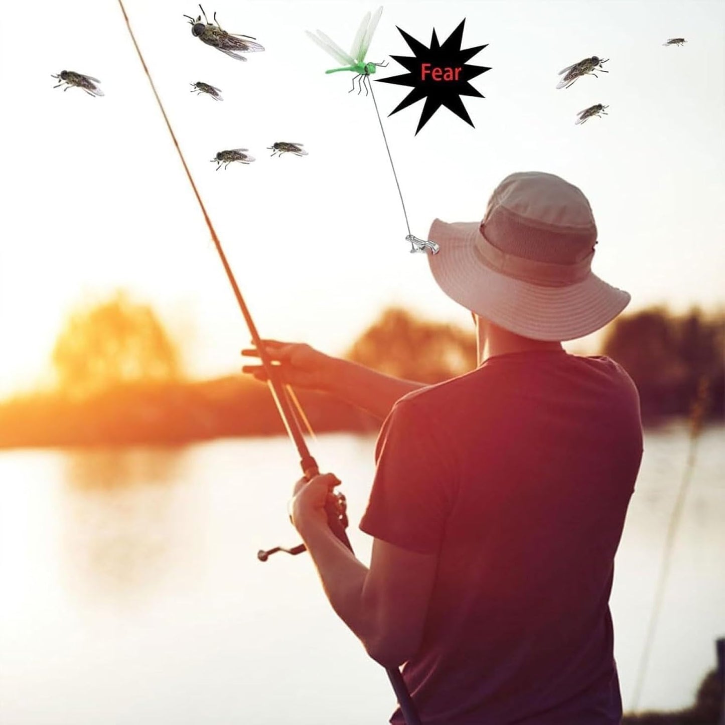 8 Pcs Dragon Fly Clips for Bugs Repellent, 3D Artificial Dragonfly Hat Clip, Dragonfly Garden Decor (8, 4 Colors)