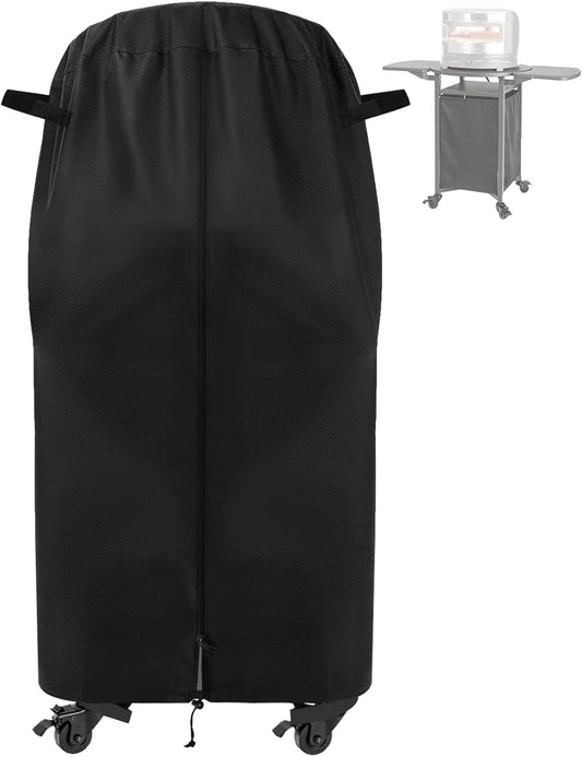 Cart Cover for Solo Stove Pi Pizza Oven Table, Heavy Duty 600D Waterproof Pizza-Oven StandCover, 40 inch Outdoor Cover for BBQ Cart/Pizza Topping Station/Grill, 27" Dia x 42" H