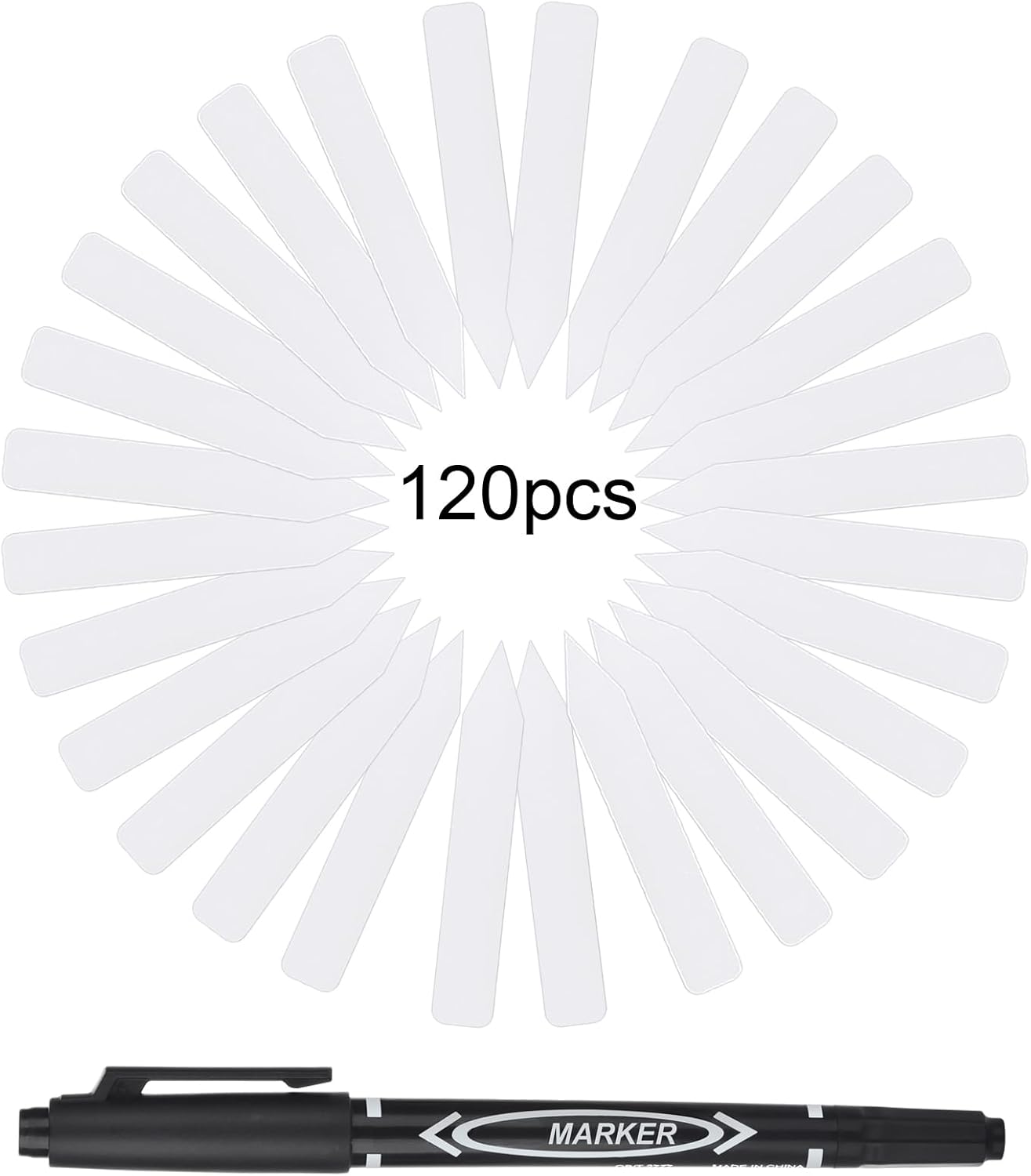 Plant Labels 120PCS, Darfukei Outdoor Waterproof Garden Markers, Plastic Nursery Seed Plant Tags with Bonus a Permanent Marking Pen, Gardening Gifts for Women Men…