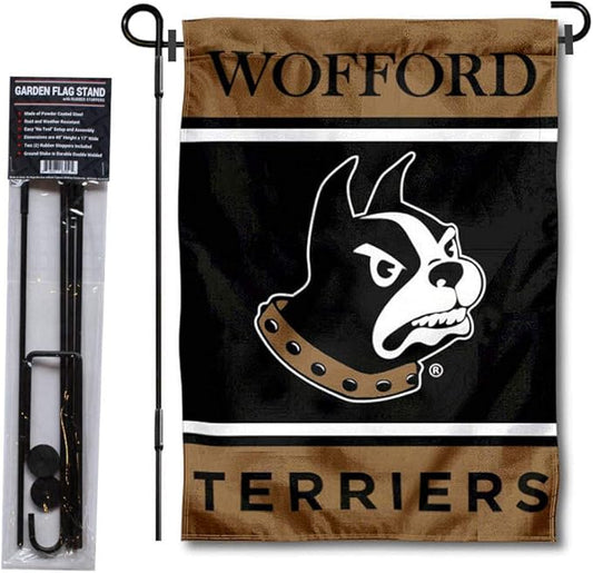 College Flags & Banners Co. Wofford Terriers Garden Flag with Stand Holder