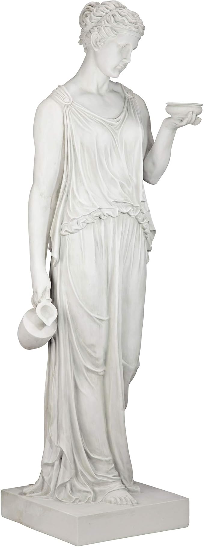 Design Toscano Hebe Greek Woman Patron of Youth Indoor/Outdoor Garden Statue, Estate Size, 62 inches tall, Cast Stone Resin, Antique Stone Finish
