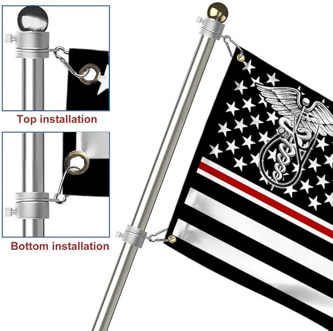 FLAGWIX American Flag-Nurse Flag Thin Red Line Nurse Grommet Flag TRN1388GFv1, 3x5 ft., No Flag Pole Rings-USA Heavy Duty Flags Canvas Cotton-Durable Indoor Outdoor Flag